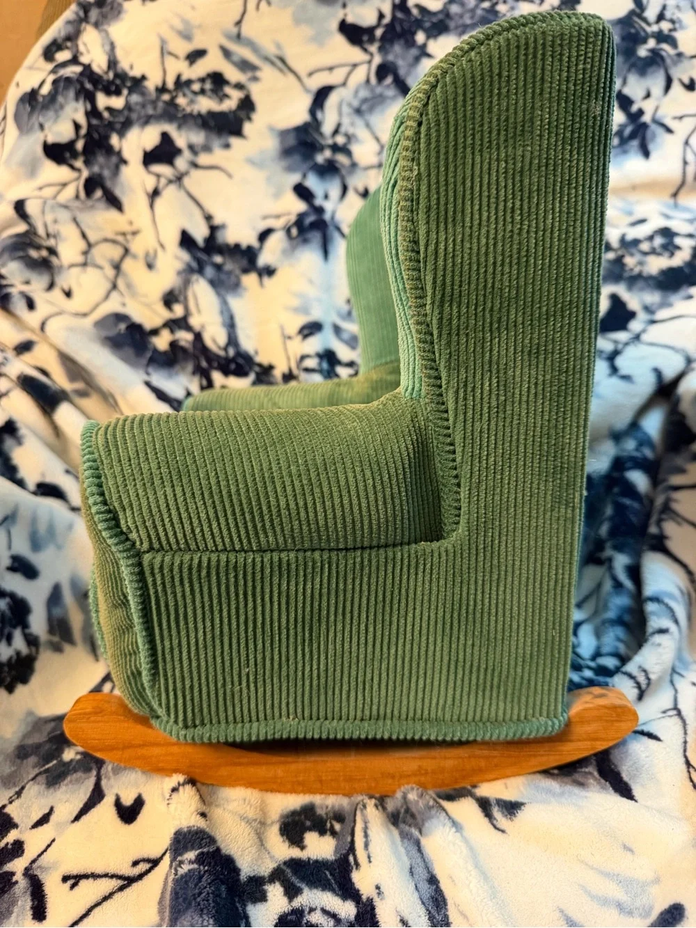 Vintage Green Corduroy Mini Accent Armchair - Perfect For Dolls or Bear Decor